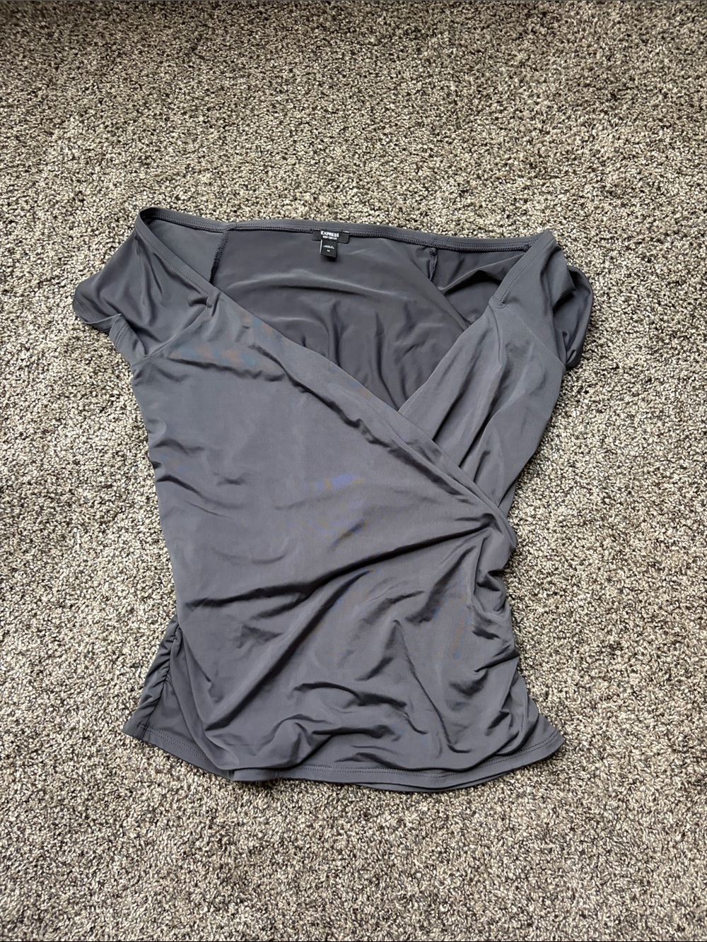 Express Gray Surplice Camisole Top